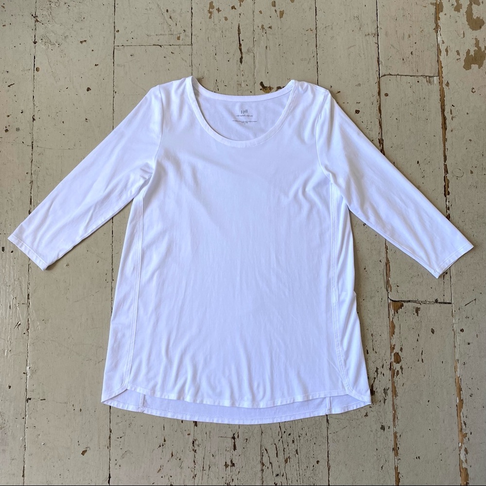 J Jill White Luxe Supima Cotton A-Line Tunic Top